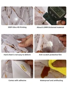 9 cái Cẩm thạch Hoa văn Nhà bếp Sticker - Nhiều màu - Xem 6