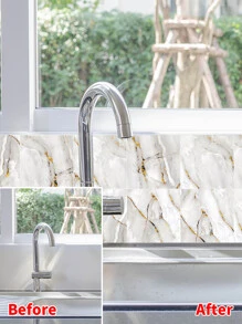 9 cái Cẩm thạch Hoa văn Nhà bếp Sticker - Nhiều màu - Xem 5