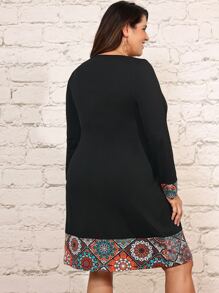 EMERY ROSE Plus Floral Print Dress - Black - View 2