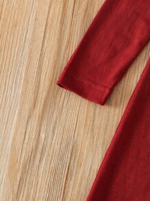 SHEIN 小女童豹紋印花拼接連衣裙 - 彩色 - 查看 3