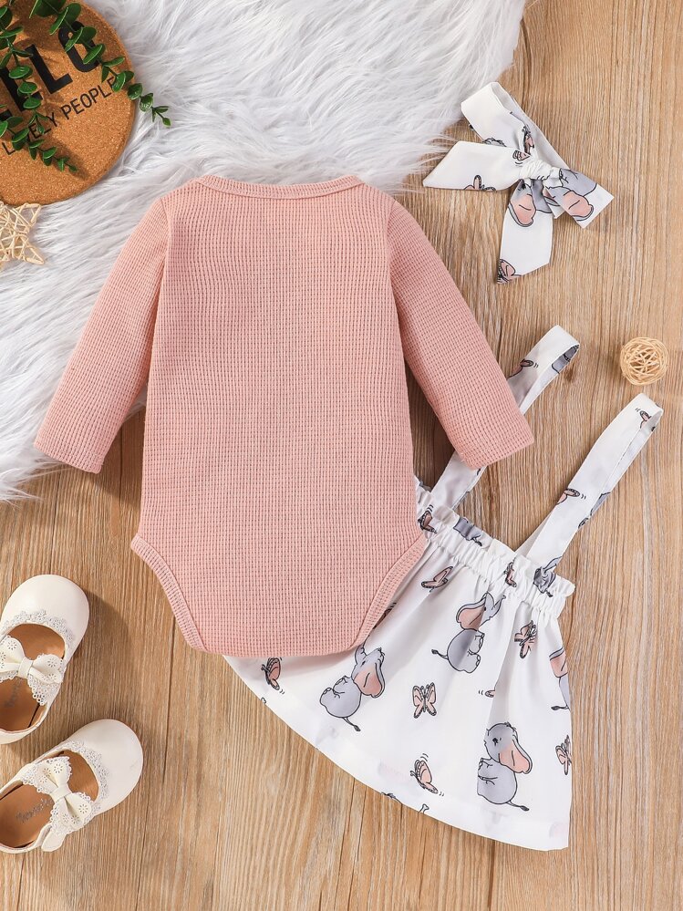 เด็กทารก ช้าง & ลาย ผีเสื้อ บอดี้สูท & โบว์ เอี้ยมเดรส & ผ้าคาดผม - มัลติคัลเลอร์ - ดู 2
