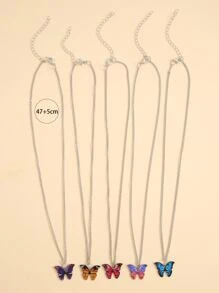 17KM 5 cái Bướm Charm Vòng cổ - Nhiều màu - Xem 3