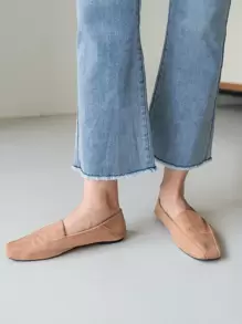 DAZY Raw Trim Flare Leg Jeans - Medium Wash - View 8