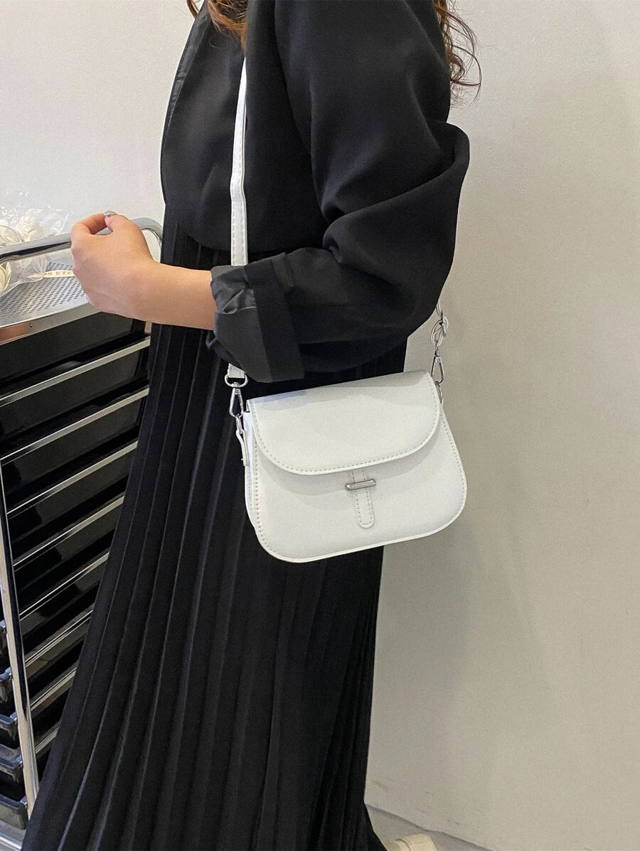 Túi Crossbody Nữ màu trơn Có thể điều chỉnh được Thanh lịch - trắng - Xem 1