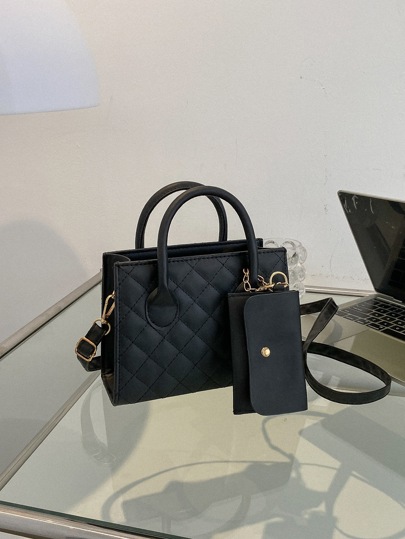 Bolso cuadrado acolchado con doble asa y bolsillo pequeño, ligero y de estilo casual elegante, perfecto para adolescentes, mujeres, estudiantes universitarias, principiantes y trabajadores de oficina. Ideal para la oficina, la universidad, el trabajo, los desplazamientos, el aire libre, los viajes y las salidas. Bolso japonés de