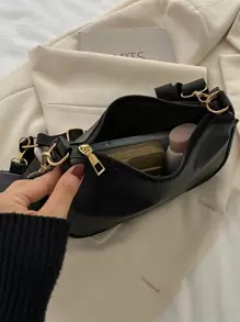 Minimalist Hobo Bag With Coin Purse - Black - View 5