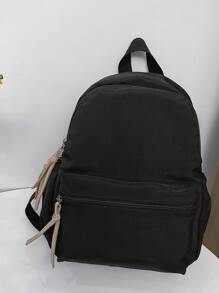 Không thấm nước , Có thể mang đi , Nhẹ Tối giản Trang trí nút Ba lô Cổ điển - màu đen - Xem 2