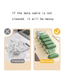 1入組隨機卡通設計數據綫收納盒 - 彩色 - 查看 3