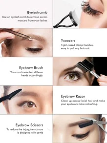 11件套睫毛眉毛工具套装，价格实惠，适合作为圣诞礼物、化妆品、化妆工具等，物美价廉，是送给女性的理想礼物，也是圣诞佳品。