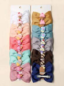 20 chiếc kẹp tóc trang trí hình kem và nơ cho bé gái tuổi teen - Nhiều màu - Xem 2