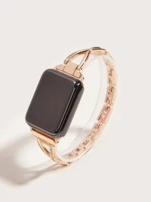 Dây đeo đồng hồ kim loại trang trí rhinestone tương thích với Apple Watch - Hoa hồng vàng - Xem 2