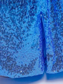 Toddler Girls Contrast Snowflake Mesh Rhinestone Decor Overlay Gown Dress