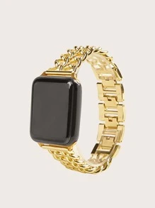 Correa de reloj compatible con Apple Watch con diseño de cadena - Dorado - Ver 1
