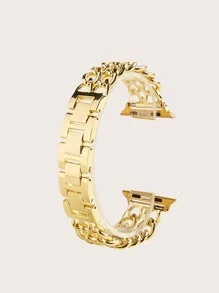 Correa de reloj compatible con Apple Watch con diseño de cadena - Dorado - Ver 2