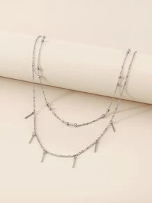 1 Máy Tính Thời Trang Hợp Kim Kẽm Đính Hạt Trang Trí Hình Học Charm Lớp Vòng Cổ Cho Nữ Trang Trí Hàng Ngày - Bạc - Xem 4