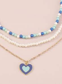 3入組愛心掛飾項鍊