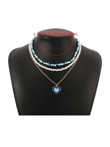 3入組愛心掛飾項鍊