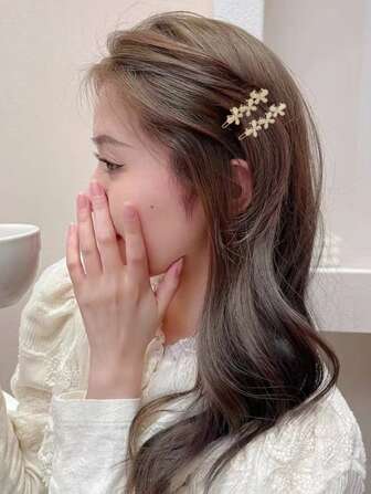 2个装精致仿猫眼蝴蝶结青蛙夹刘海侧发夹女士夏季新款高端发夹情人节爪夹发爪发卡，学生用品，优雅，学院风，蝴蝶结，可爱，发饰