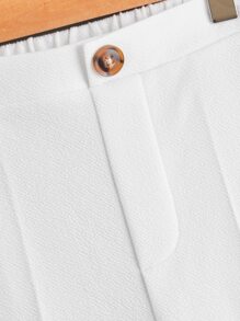 SHEIN Quần Trai Nút Đắp vá Túi Đồ họa Giải trí - trắng - Xem 9