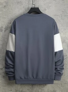 Manfinity Homme Men Cut And Sew Letter Graphic Sweatshirt - Multicolor - View 2