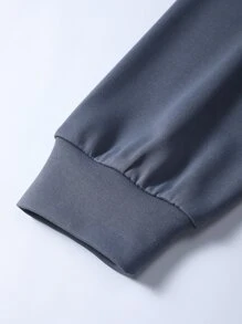 Manfinity Homme Men Cut And Sew Letter Graphic Sweatshirt - Multicolor - View 3