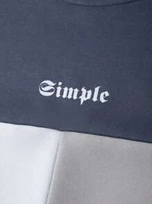 Manfinity Homme Men Cut And Sew Letter Graphic Sweatshirt - Multicolor - View 5