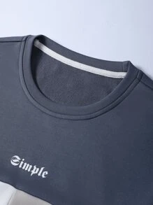 Manfinity Homme Men Cut And Sew Letter Graphic Sweatshirt - Multicolor - View 6