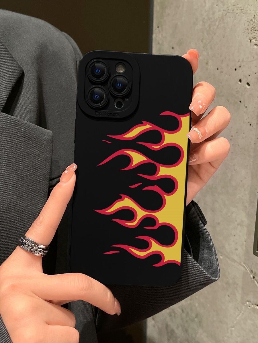 Coque compatible avec iPhone à motif de flamme - Multicolore - Voir 1