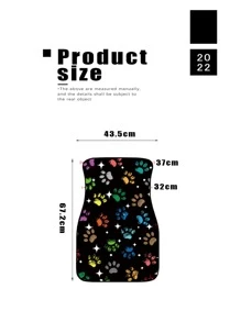 1pc Universal Car Front Row Foot Mat With Star & Dog Paw Print Design - Multicolor - View 3