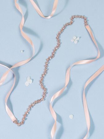 1 pieza Cinturón de novia con bodas con diamantes de imitación, perfecto para ceremonia de boda, elegante Halloween