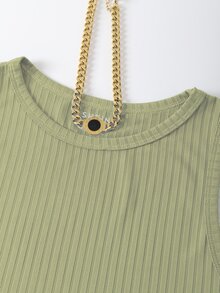 素色短款背心 - 薄荷綠 - 查看 4