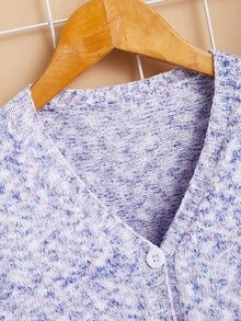 SHEIN Girls Space Dye Cardigan - Multicolor - View 3