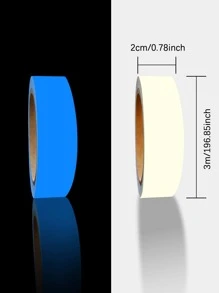 1roll Glow In The Dark Floor Sealing Sticker, Simple Plain Color PVC Tile Decoration Seam Tape For Home - Blue - View 5