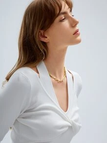 MOTF PREMIUM Collar de cadena minimalista - Amarillo Oro - Ver 4