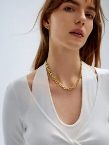 MOTF PREMIUM Collar de cadena minimalista - Amarillo Oro - Ver 5