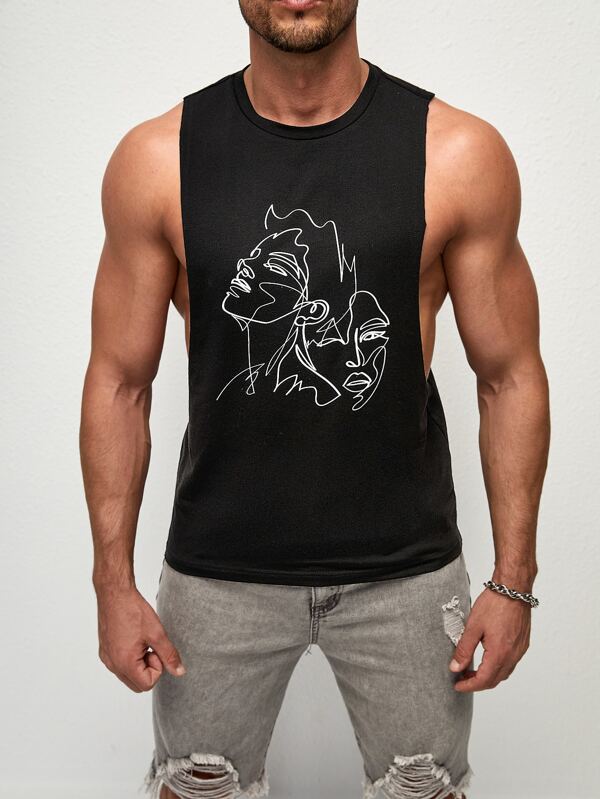 Manfinity Homme Men Cotton Figure Graphic Tank Top SHEIN USA