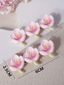 2pcs Flower Decor Hair Clip - Multicolor - View 3