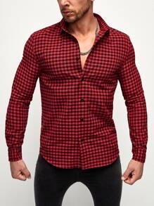 Manfinity VCAY 男士格子圖案襯衫 - 彩色 - 查看 1