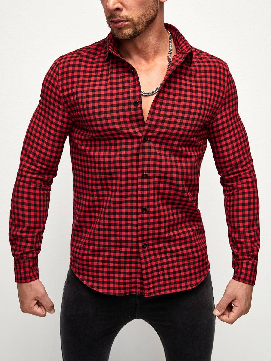 Manfinity VCAY 男士格子圖案襯衫 - 彩色 - 查看 1