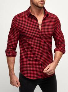 Manfinity VCAY 男士格子圖案襯衫 - 彩色 - 查看 6