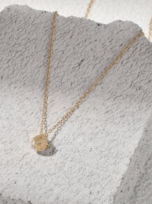 Cubic Zirconia Pendant Necklace - Yellow Gold - View 2