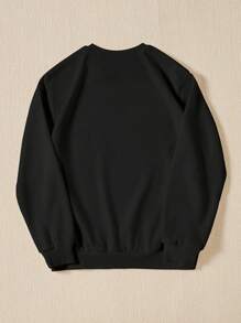 SHEIN Girls 1pc Galaxy Print Sweatshirt - Black - View 2