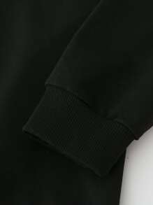 SHEIN Girls 1pc Galaxy Print Sweatshirt - Black - View 3