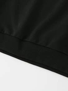 SHEIN Girls 1pc Galaxy Print Sweatshirt - Black - View 4