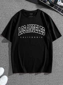 Hombres Camiseta con estampado de letra