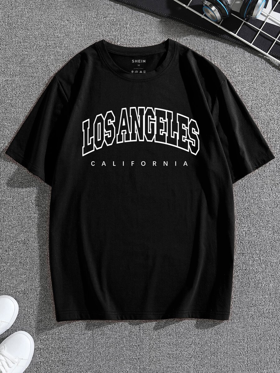 Hombres Camiseta con estampado de letra