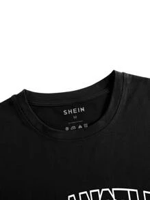 Hombres Camiseta con estampado de letra