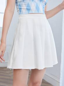 SHEIN EZwear 百褶迷你半身裙