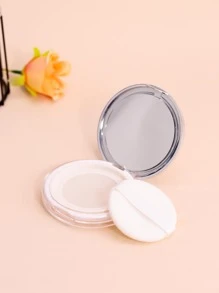 1 contenedor de polvo suelto con hojaldre, estuche de polvo vacío de plástico reutilizable portátil DIY contenedor de polvo de maquillaje vacío estuche compacto de polvo suelto con espejo y tamiz de red - Multicolor - Ver 1