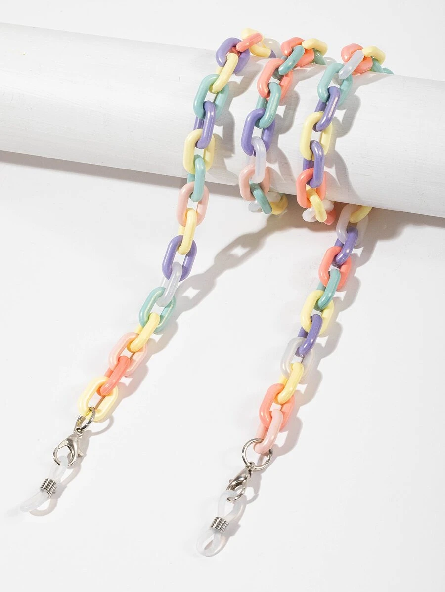 Color Block Face Covering Chain - Multicolor - View 1